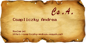 Csapliczky Andrea névjegykártya