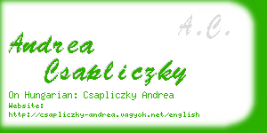 andrea csapliczky business card